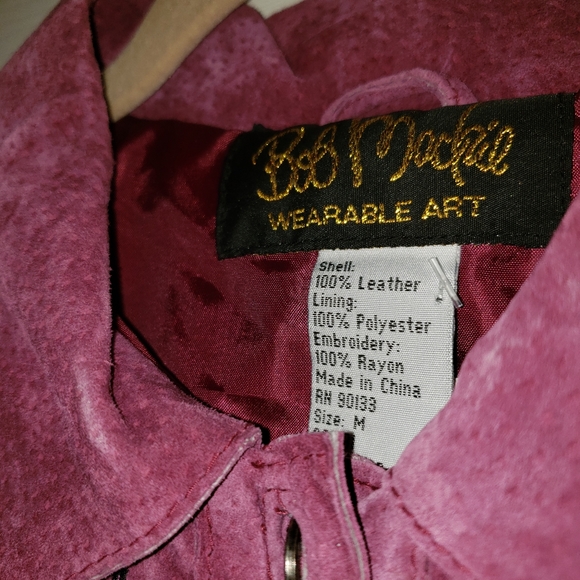 Bob Mackie pink leather jacket Medium - Picture 8 of 10